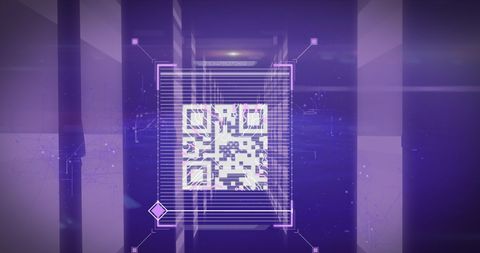 Futuristic QR Code Interface with Digital Hologram - Download Free Stock Images Pikwizard.com