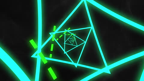 Futuristic Neon Geometric Patterns on Black Background