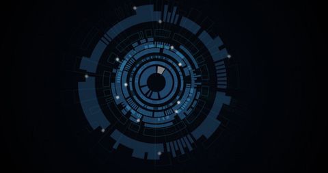 Futuristic Digital Interface with Rotating Circles - Download Free Stock Images Pikwizard.com