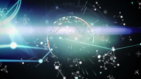 Futuristic Globe with Digital Interface and Numbers