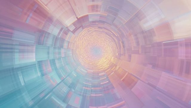 Spinning Pastel Tunnel Vortex in Digital Space