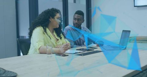 Collaborative Team Meeting in Digital Modern Workspace