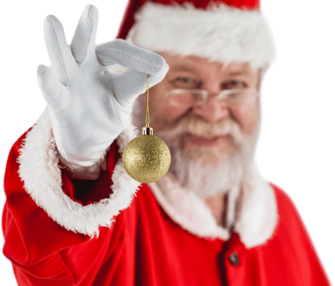 cheerful santa bringing joy with transparent golden christmas ornament - Download Free Stock Videos Pikwizard.com