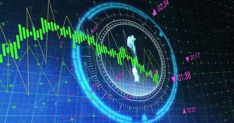 Futuristic Data Visualization with Digital Currency Analysis - Download Free Stock Images Pikwizard.com