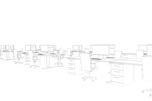 Transparent wireframe illustration of open workspace office room - Download Free Stock Videos Pikwizard.com