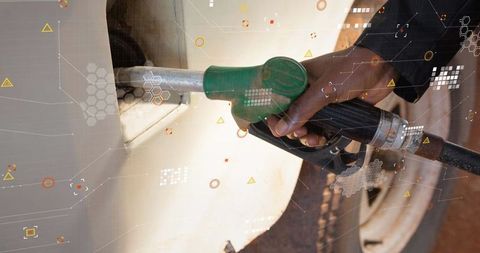 Innovative Fuel Technology Concept Featuring Digital Data Overlay