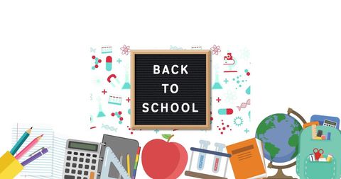 Back to School Concept with Blackboard and School Supplies - Download Free Stock Images Pikwizard.com