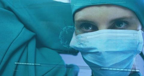 Surgeon Utilizing HUD Overlay in Operating Room