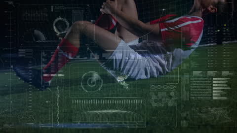 Soccer Player with Leg Injury Analyzed with Futuristic Data