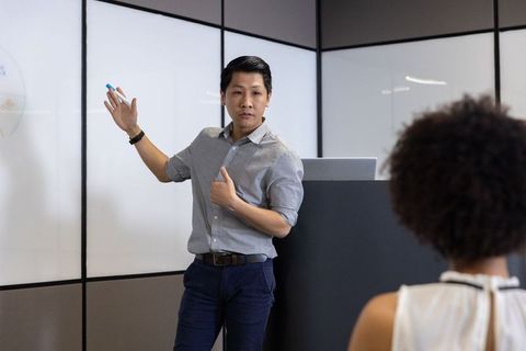 Professional Presentation in Business Meeting Room