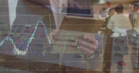 Businessman Analyzing Market Trends with Digital Interface