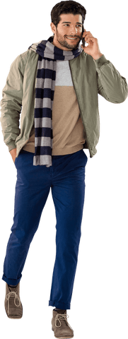 transparent image of man smiling while using mobile phone - Download Free Stock Videos Pikwizard.com