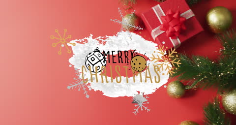 Festive Christmas Card with Decorations and Greeting