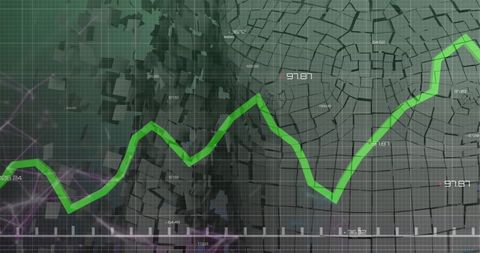 Financial Statistics Superimposed on 3D Model - Download Free Stock Images Pikwizard.com