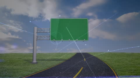 Digital Connections Over Open Highway Graphic Concept
