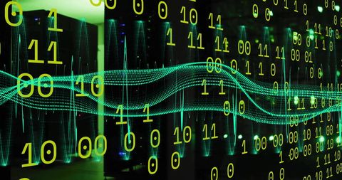 futuristic binary code over cityscape at night - Download Free Stock Images Pikwizard.com