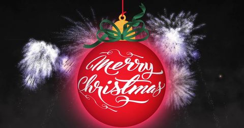 Festive Christmas Ornament with Illuminating Fireworks