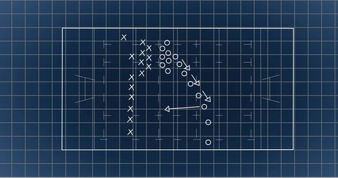 Digital Sports Strategy Blueprint on Tactical Grid - Download Free Stock Images Pikwizard.com