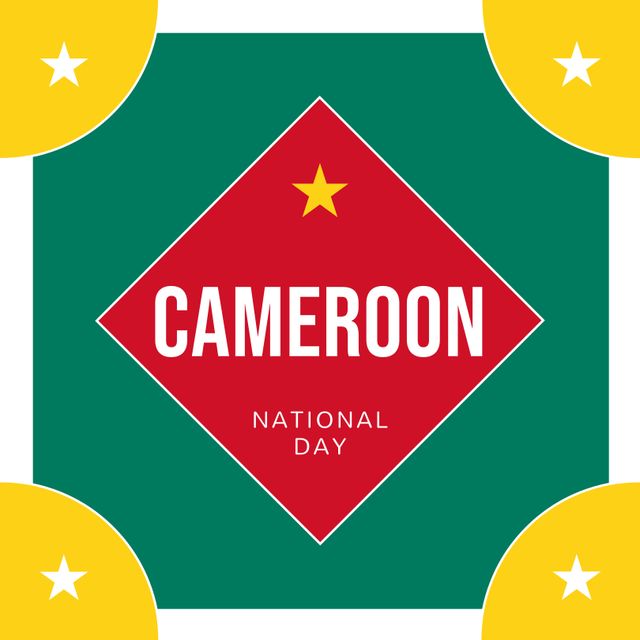 Cameroon National Day Greeting Card Design with Traditional Colors - Download Free Stock Templates Pikwizard.com