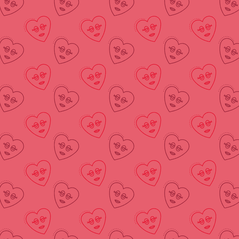 Red Hearts Patterned Faces Vector on Transparent Background - Download Free Stock Videos Pikwizard.com