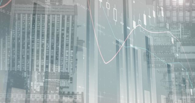 Abstract Financial Technology Background with Cityscape - Download Free Stock Images Pikwizard.com