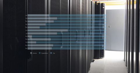 Modern Data Processing Servers with Digital Overlay - Download Free Stock Images Pikwizard.com