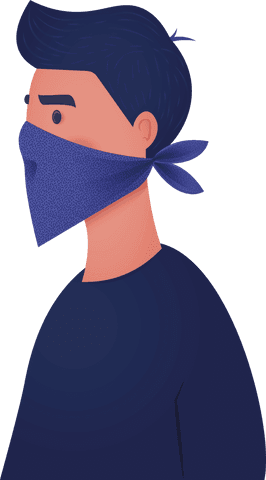 illustration of male face with bandana on transparent background - Download Free Stock Videos Pikwizard.com