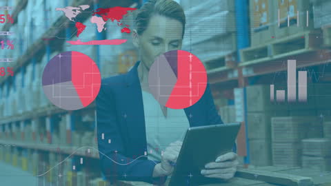 Businesswoman Utilizing Modern Technology for Inventory Management