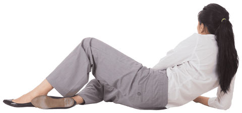 Relaxed Businesswoman Lying Down Transparent Background