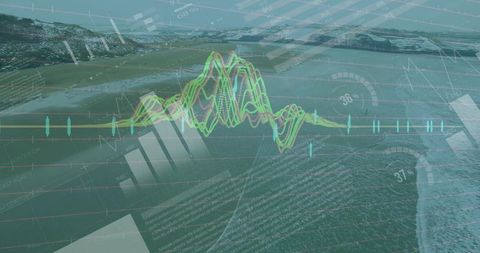 Pacific coastline invoking advanced digital analytics and data visualization