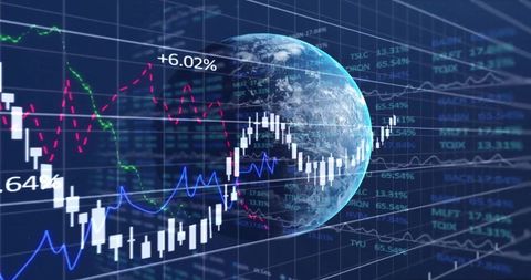 Global Financial Data Displayed with Digital Earth - Download Free Stock Images Pikwizard.com