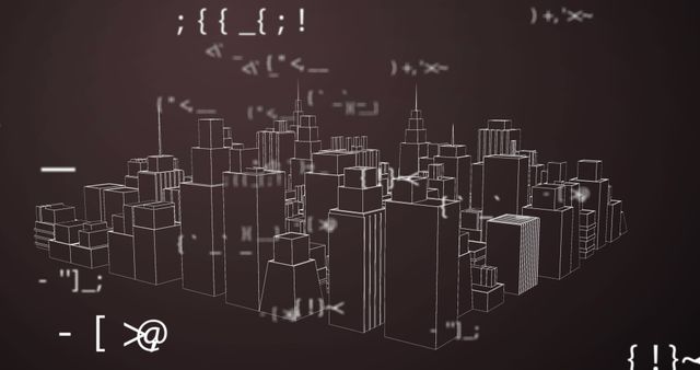 Image of numbers changing over spinning 3d model of city - Download Free Stock Photos Pikwizard.com