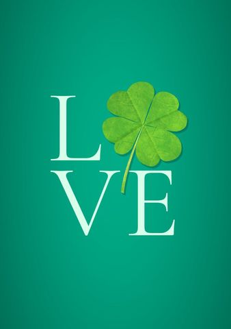 st. patrick's day love with four-leaf clover symbol - Download Free Stock Templates Pikwizard.com