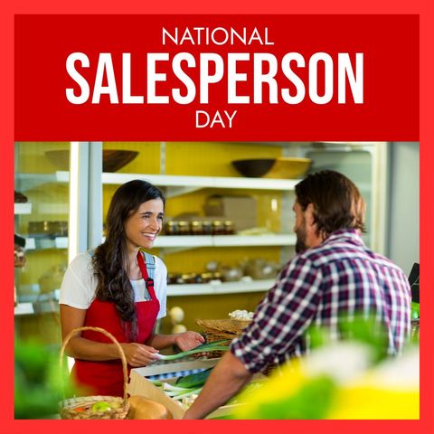 national salesperson day celebration in supermarket - Download Free Stock Templates Pikwizard.com