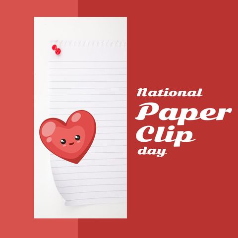 national paperclip day celebration with heart emblem - Download Free Stock Templates Pikwizard.com