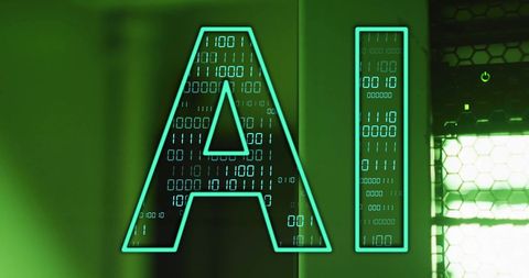 Artificial Intelligence Concept with Binary Code and Green Technology Theme - Download Free Stock Images Pikwizard.com