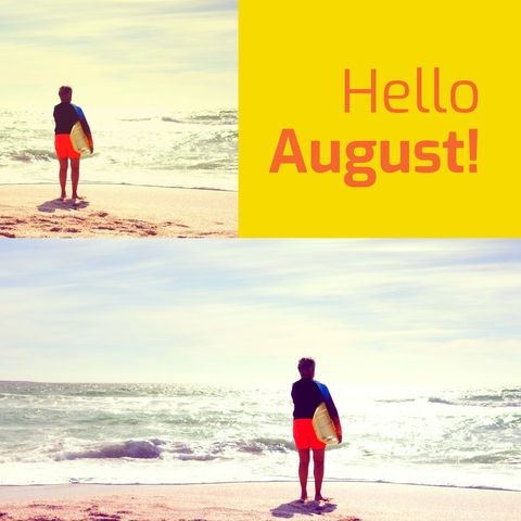 Senior Surfer Anticipating Adventure Under Bright August Sun - Download Free Stock Templates Pikwizard.com