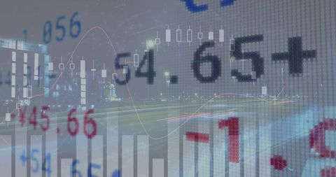 Abstract Financial Forecast with Cityscape Background - Download Free Stock Images Pikwizard.com