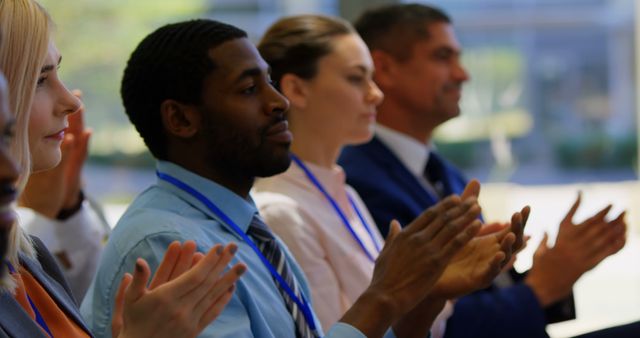 Diverse Group of Professionals Clapping at Business Presentation - Download Free Stock Images Pikwizard.com