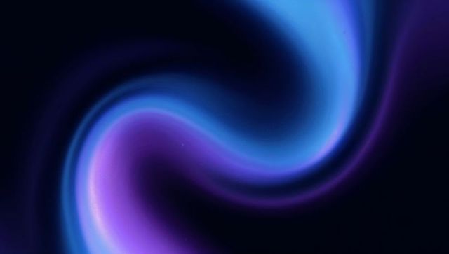 Glowing s-curve aurora ribbon flowing in deep space gradient nebula background