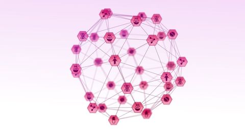 Digital Medical Network with Rotating Lupine Colored Globe - Download Free Stock Images Pikwizard.com