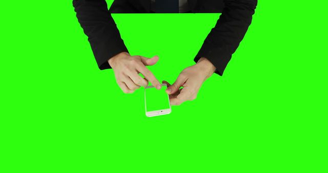 Hands Holding Smartphone with Green Screen and Gesturing - Download Free Stock Images Pikwizard.com