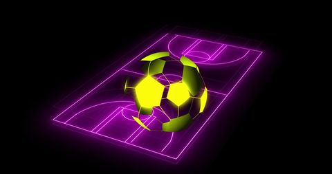 Futuristic Digital Football in Neon Stadium