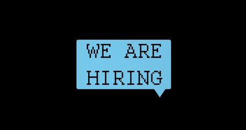 Job Vacancy Announcement in Retro Pixel Style on Blue Speech Bubble - Download Free Stock Images Pikwizard.com