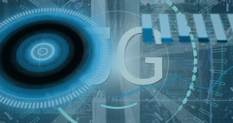 Abstract 5G Technology and Data Animation Background