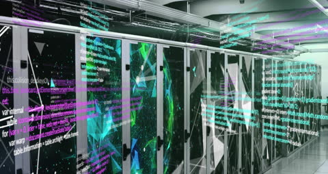 Digital Data Flow in Modern Server Room