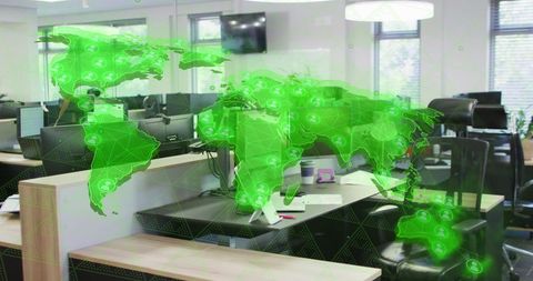 Global Connectivity and Data Processing in Modern Office - Download Free Stock Images Pikwizard.com
