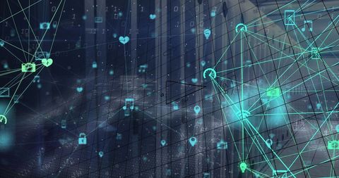Global Data Processing and Digital Interface Network - Download Free Stock Images Pikwizard.com