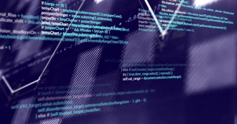 Abstract Digital Code with Blue Background in Cyberspace Illustration - Download Free Stock Images Pikwizard.com