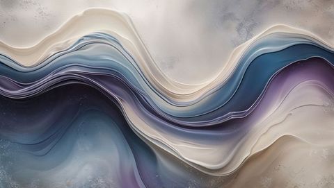 curved lines blend into an abstract, dynamic impression while cool colors of beige, blue and purple harmonize fluidity. perfect for modern decor, it inspires calm ambiance in digital or print form, suggesting flow and transition. ideal for digital backgrounds or artistic interiors.